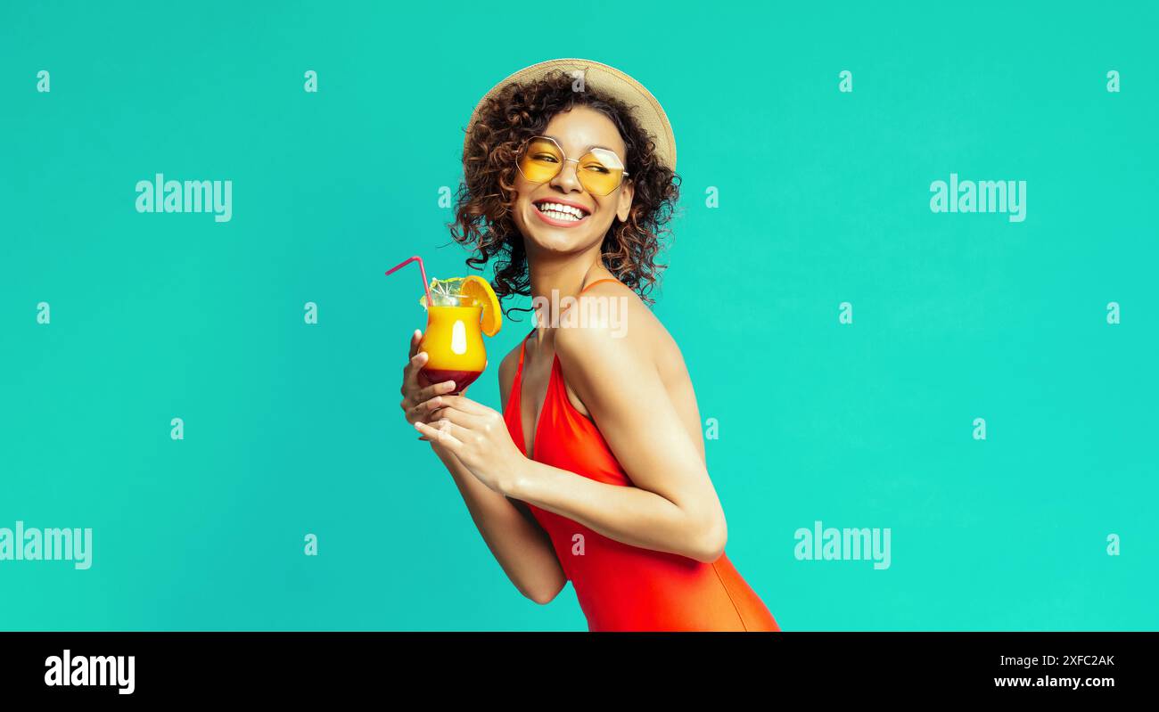 Young woman wearing red swimsuit hi-res stock photography and images ...