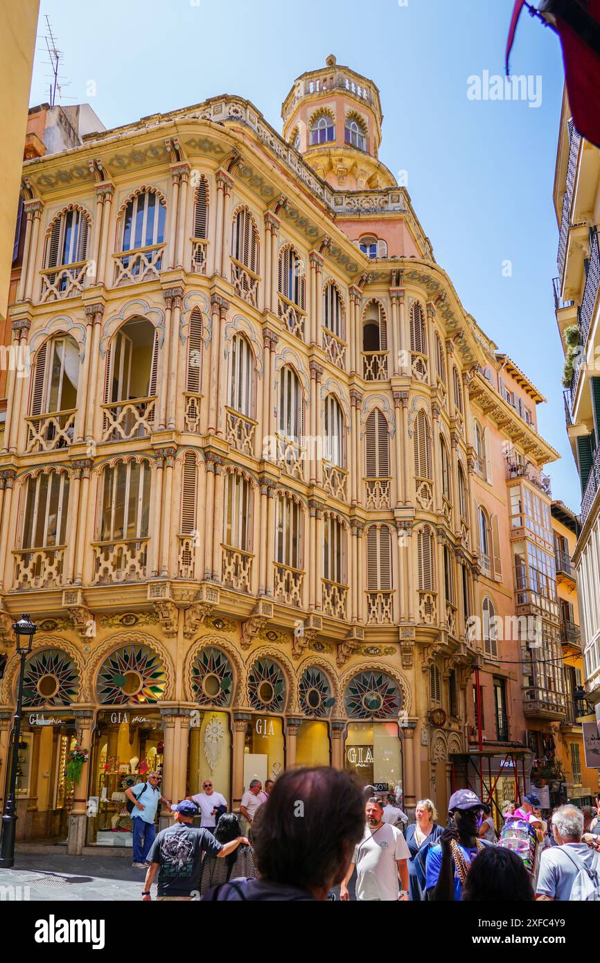 Majorca Building Palma de Mallorca, Spain- May 24, 2024: Famous Can Corbella art nouveau ...