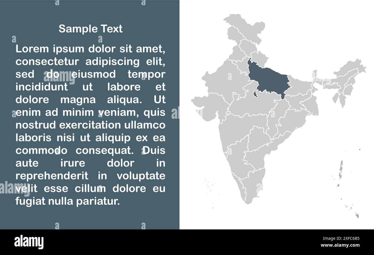 Uttar pradesh Map template1, State of India, Republic of India ...