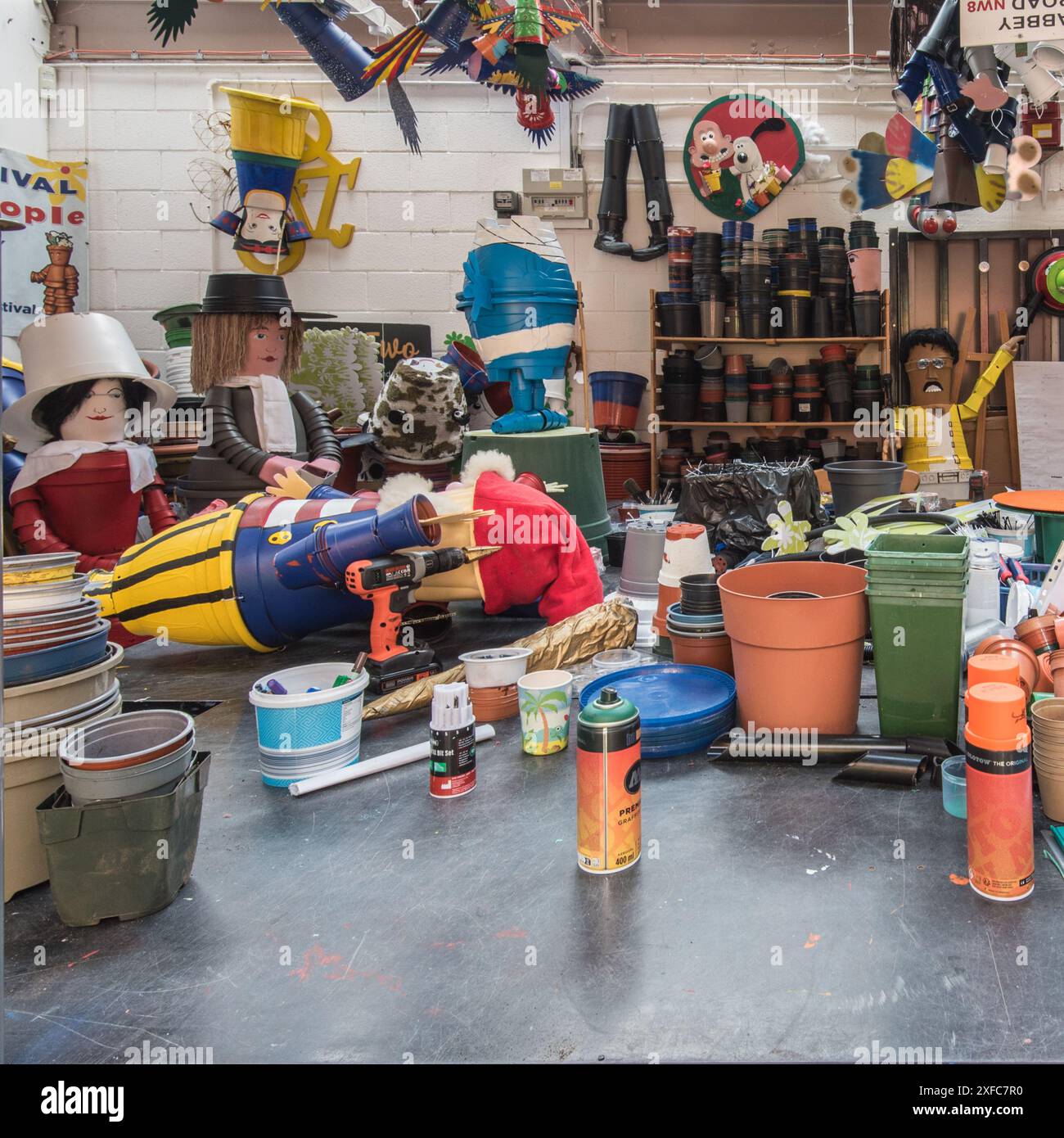 Inside the Fowerpot Festival's workshop at Watershed Mill, Settle where ...