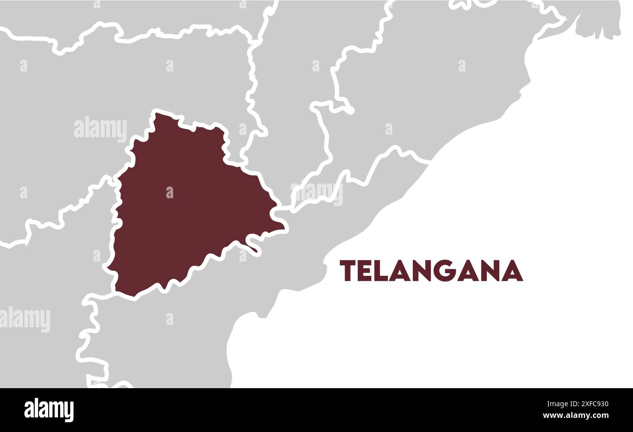Telangana Map highlighted1, State of India, Republic of India, government, Political map, modern