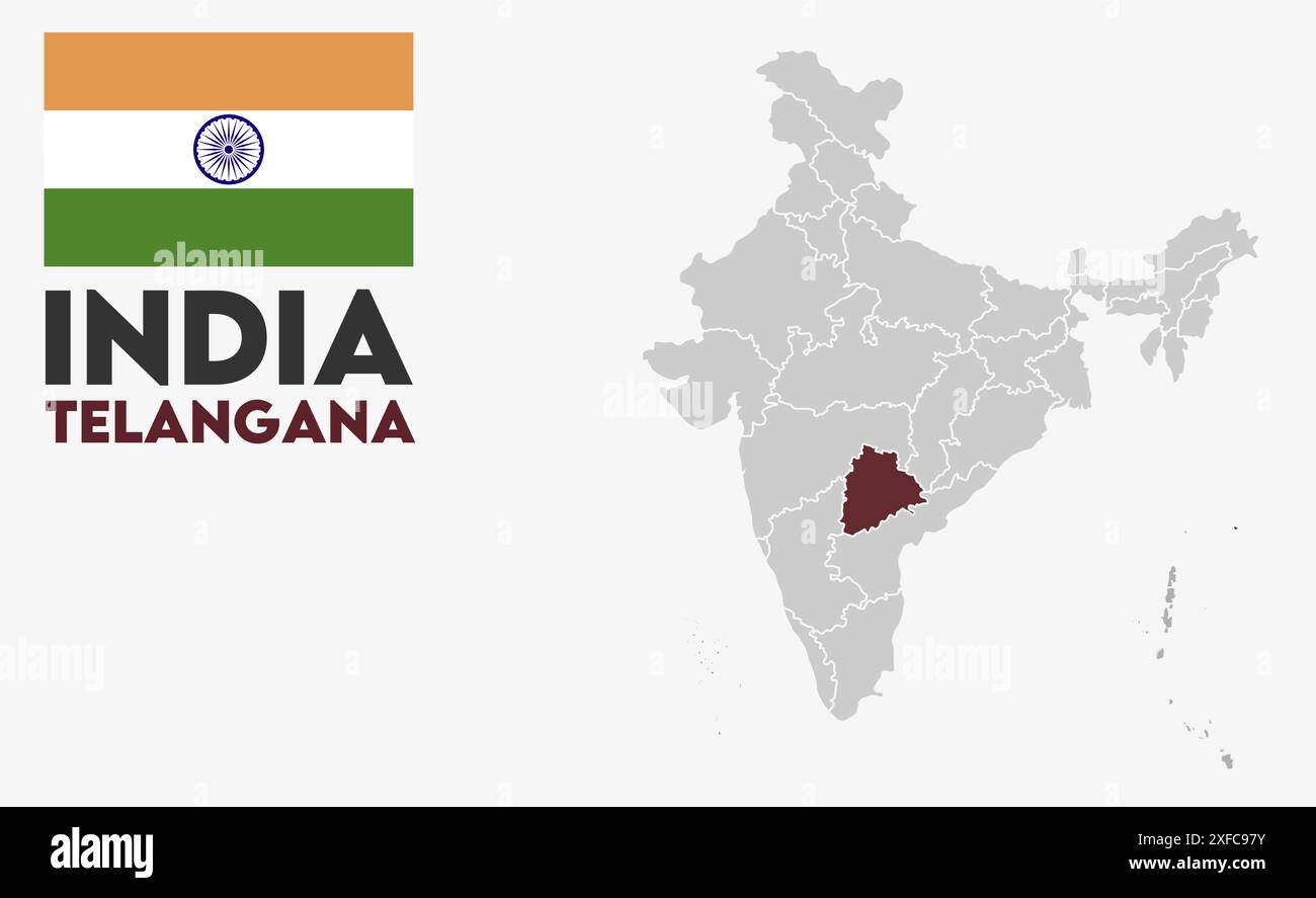 Telangana Map image1, State of India, Republic of India, government, Political map, modern map
