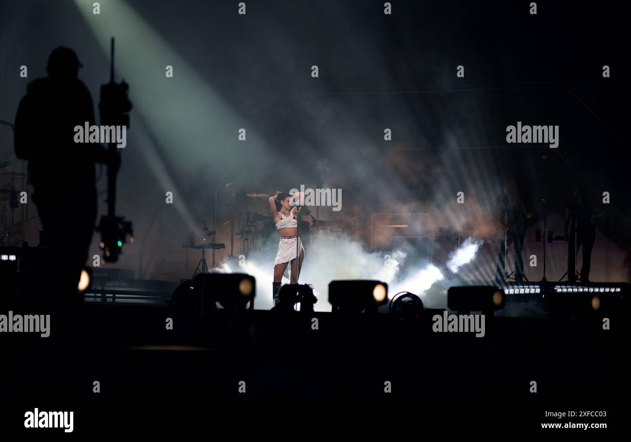 Dua Lipa Live At Glastonbury Festival on the Pyramid Stage 28 June 2024