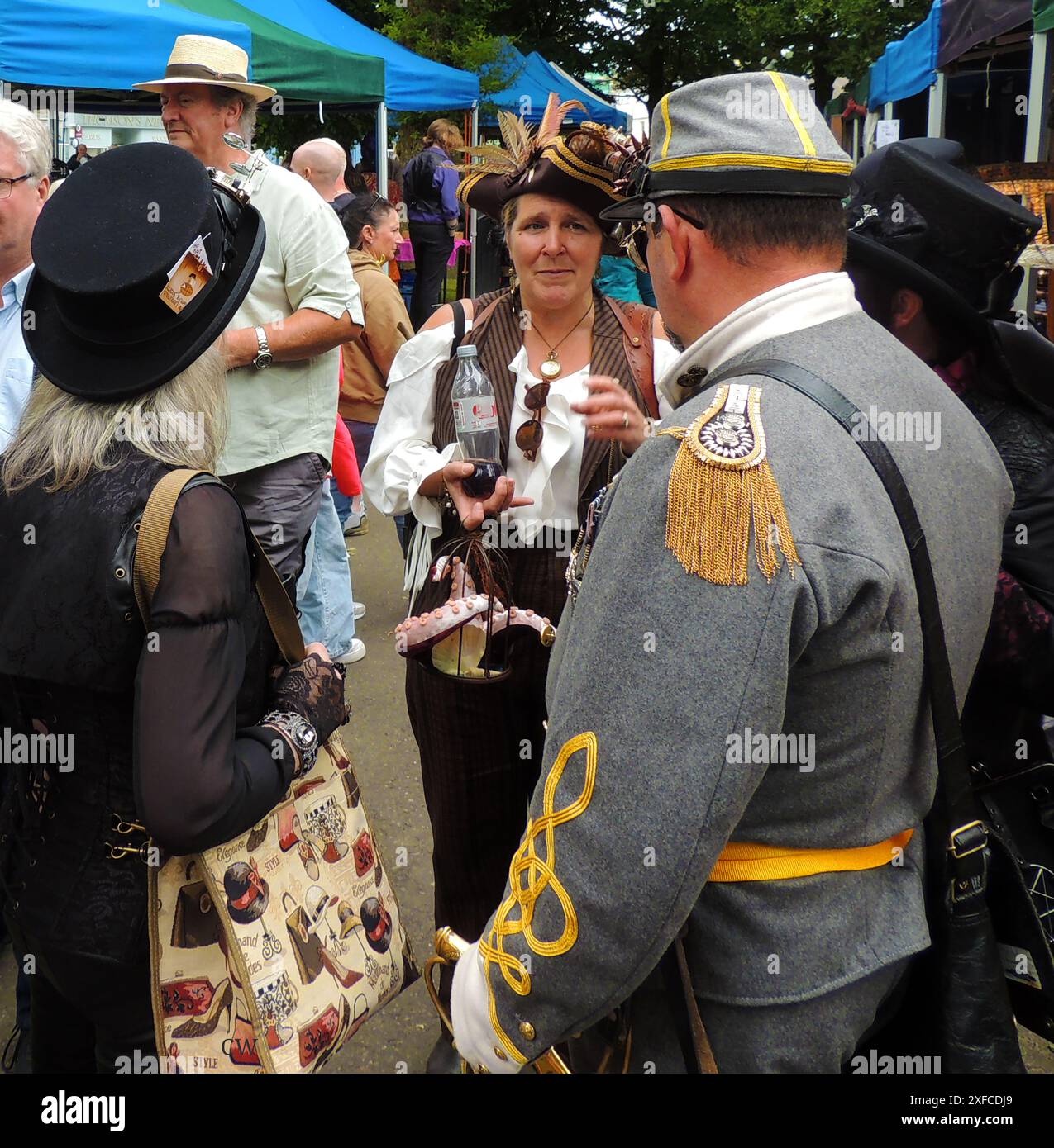 A scene at the Kirkcudbright Steam Punk festival, Scotland, June 2024 Stock Photo