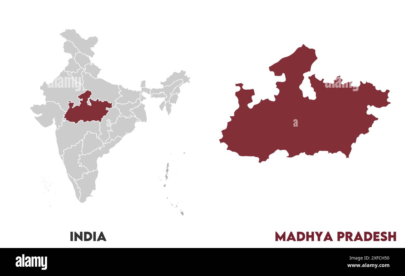 Map of madhya pradesh hi-res stock photography and images - Alamy