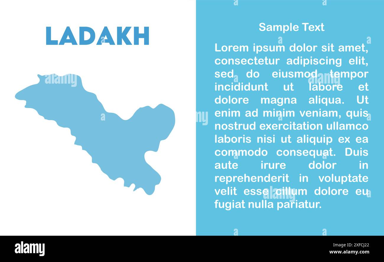 Ladakh Map design1, State of India, Republic of India, government, Political map, modern map, Indian flag, vector illustration Stock Vector