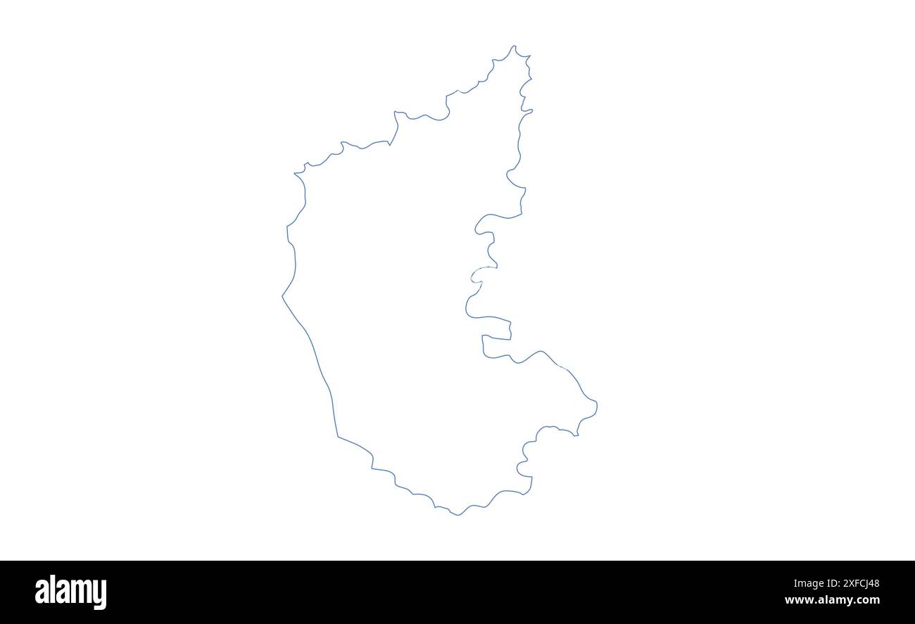 Karnataka Map outline1, State of India, Republic of India, government, Political map, modern map, Indian flag, vector illustration Stock Vector