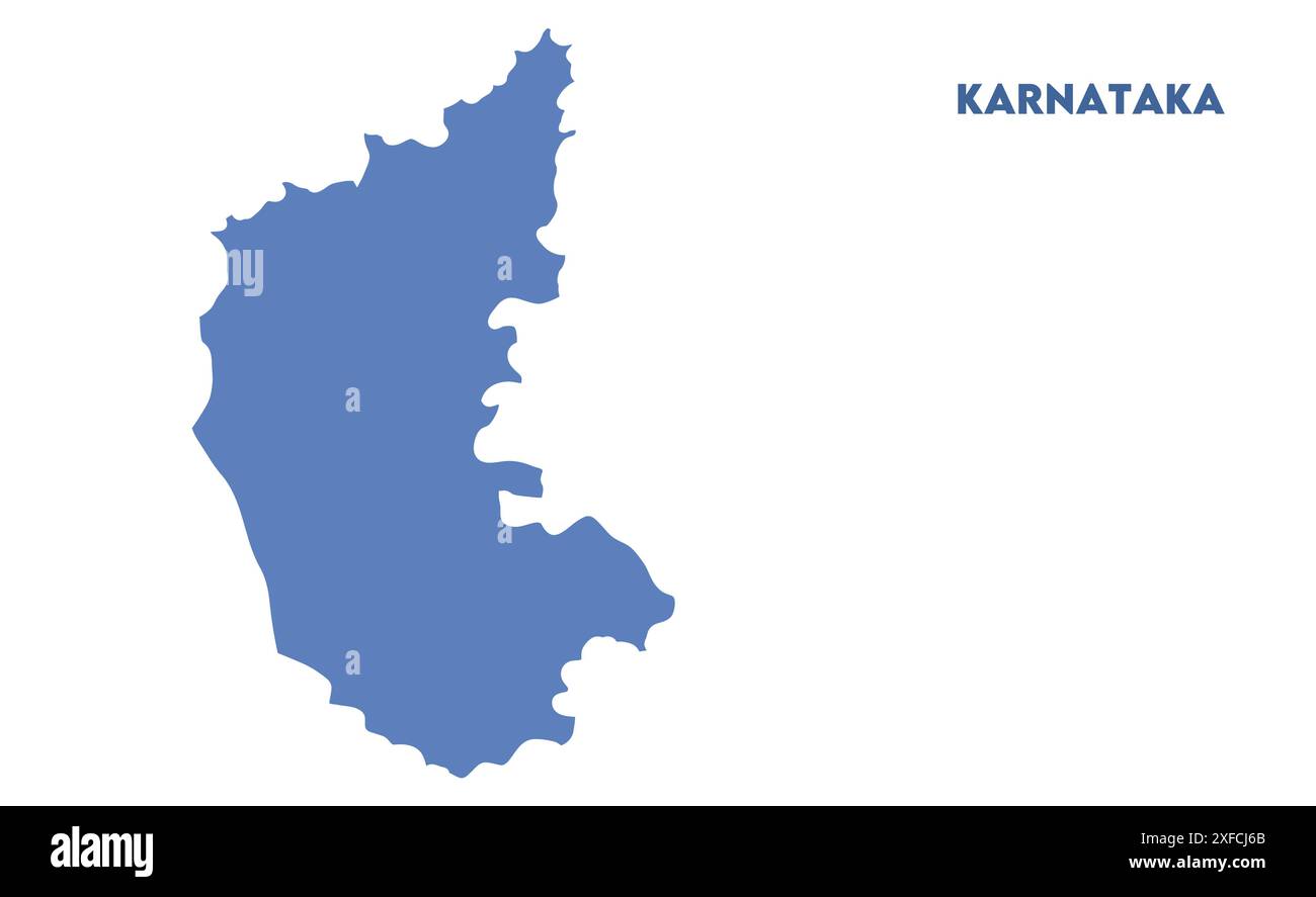 Karnataka vector map1, State of India, Republic of India, government, Political map, modern map, Indian flag, vector illustration Stock Vector