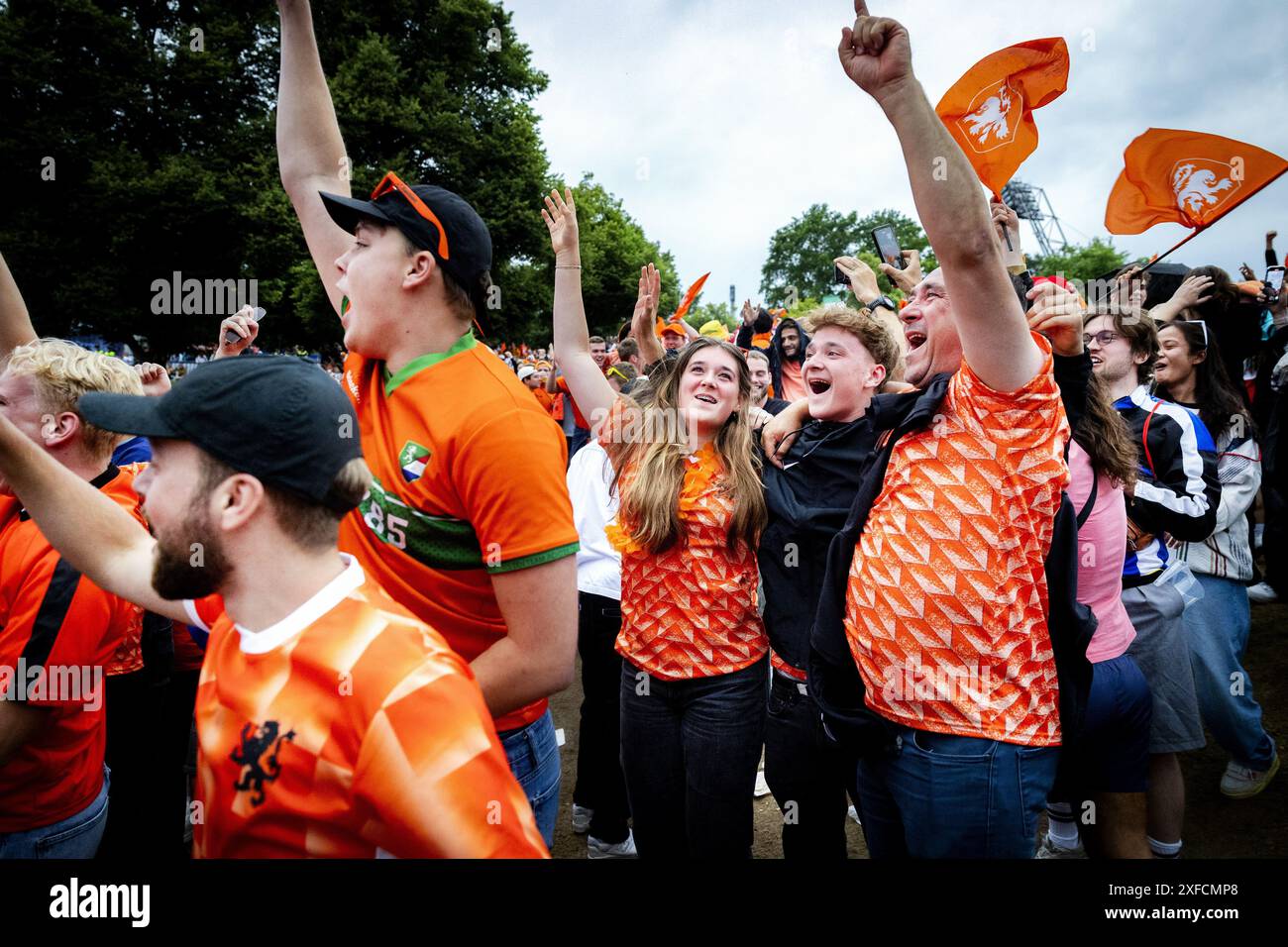 MUNICH - Dutch fans watch the eighth final match at the European ...
