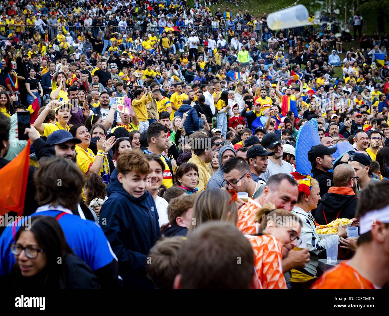 MUNICH - Dutch fans watch the eighth final match at the European ...