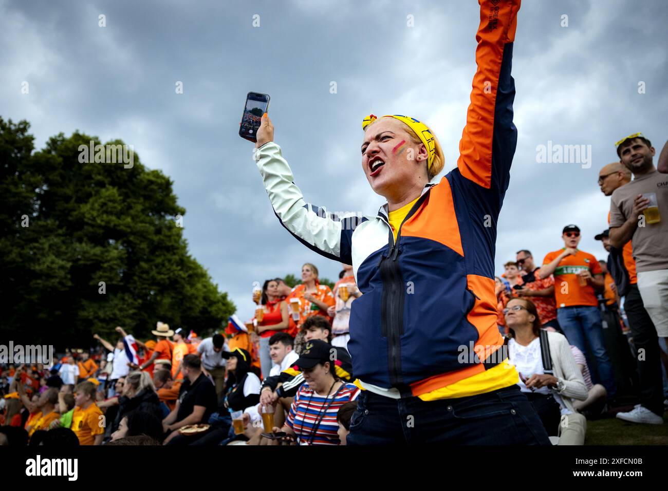 MUNICH - Dutch fans watch the eighth final match at the European ...