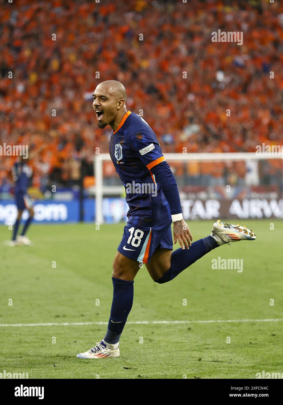 MUNICH Donyell Malen Of Holland Celebrates The 3 0 During The UEFA munich-donyell-malen-of-holland-celebrates-the-3-0-during-the-uefa