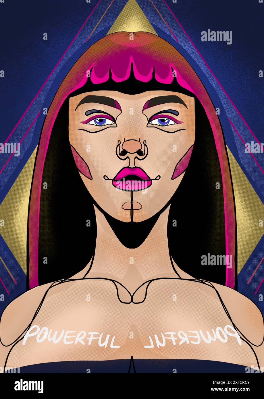 Illustration of a strong woman Stock Photo - Alamy