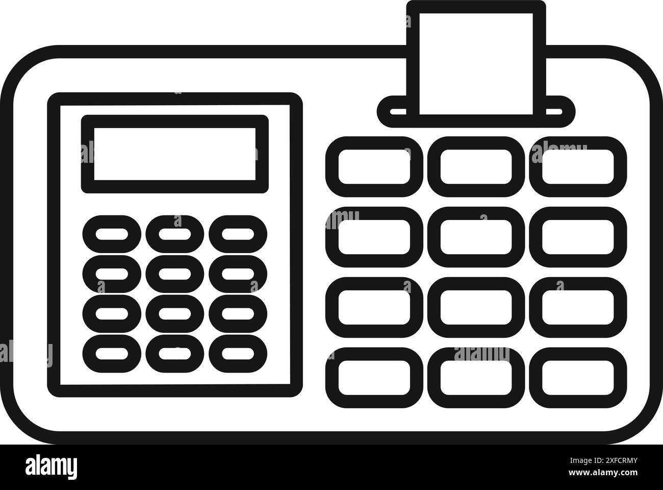 Electronic cash register with a calculator for entering the amount and
