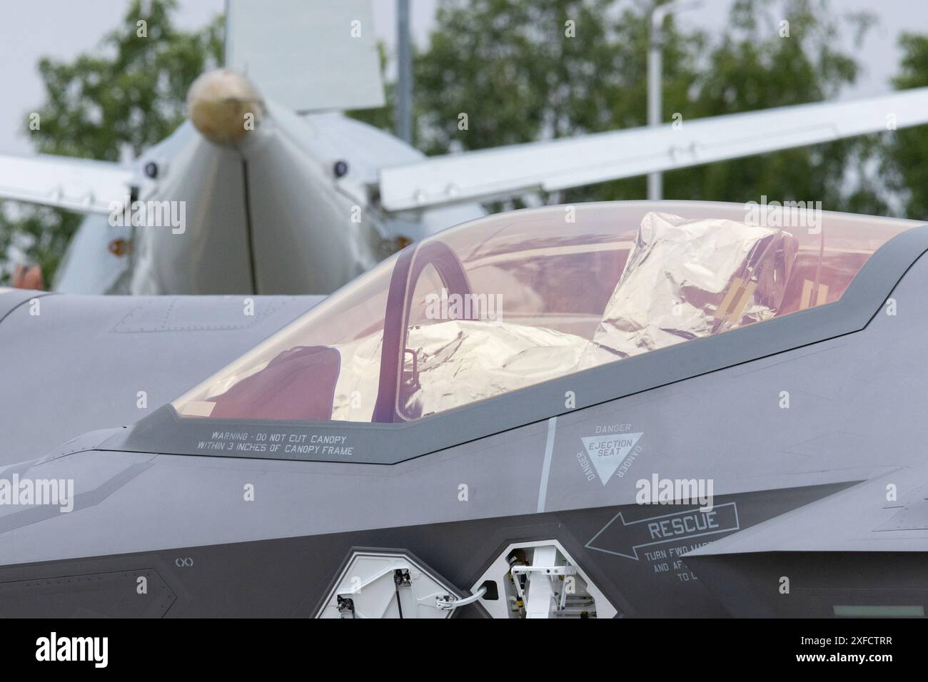 Royal Netherlands Air Force F-35 at an airshow in FInland Stock Photo