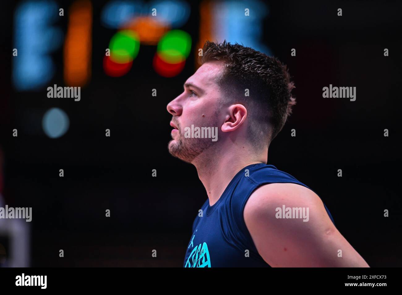 77 Luka Doncic of Slovenia is playing during the FIBA Olympic ...