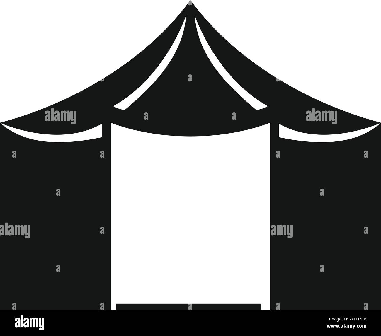 Simple icon of a big top circus tent with open entrance welcoming ...