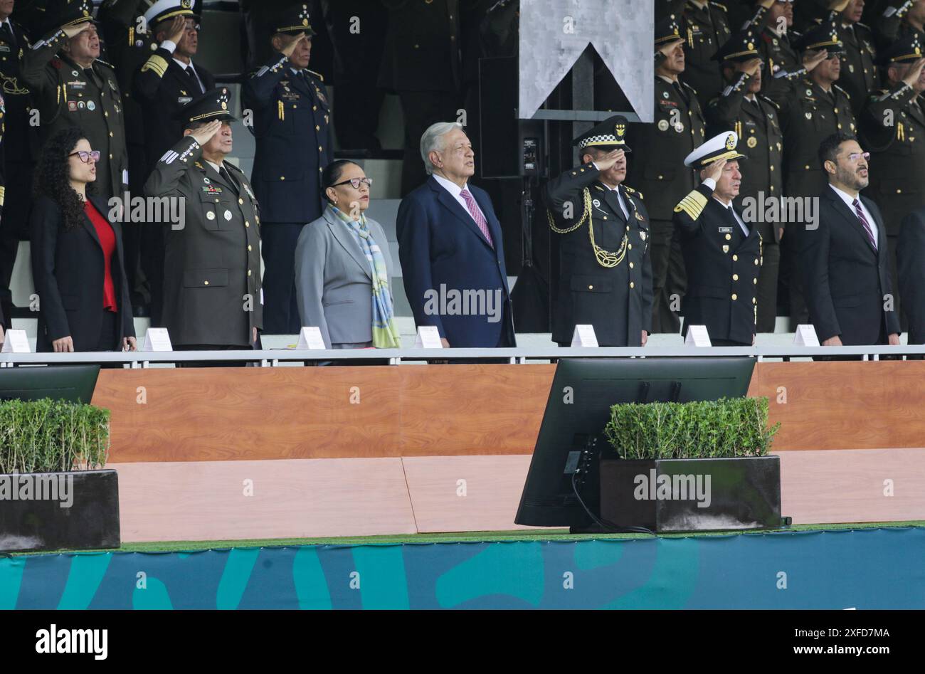 Mexico City, Mexico. 02nd July, 2024. (L-R) Minister of the Interior