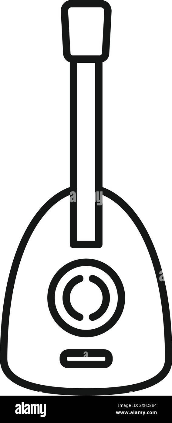 Simple black and white line art of an acoustic guitar representing ...