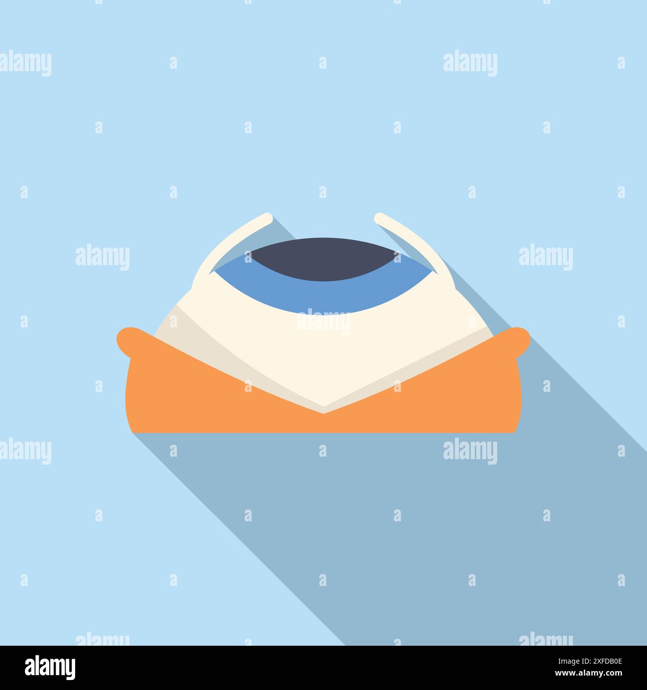 Futuristic monorail train moving fast forward on blue background with long shadow Stock Vector