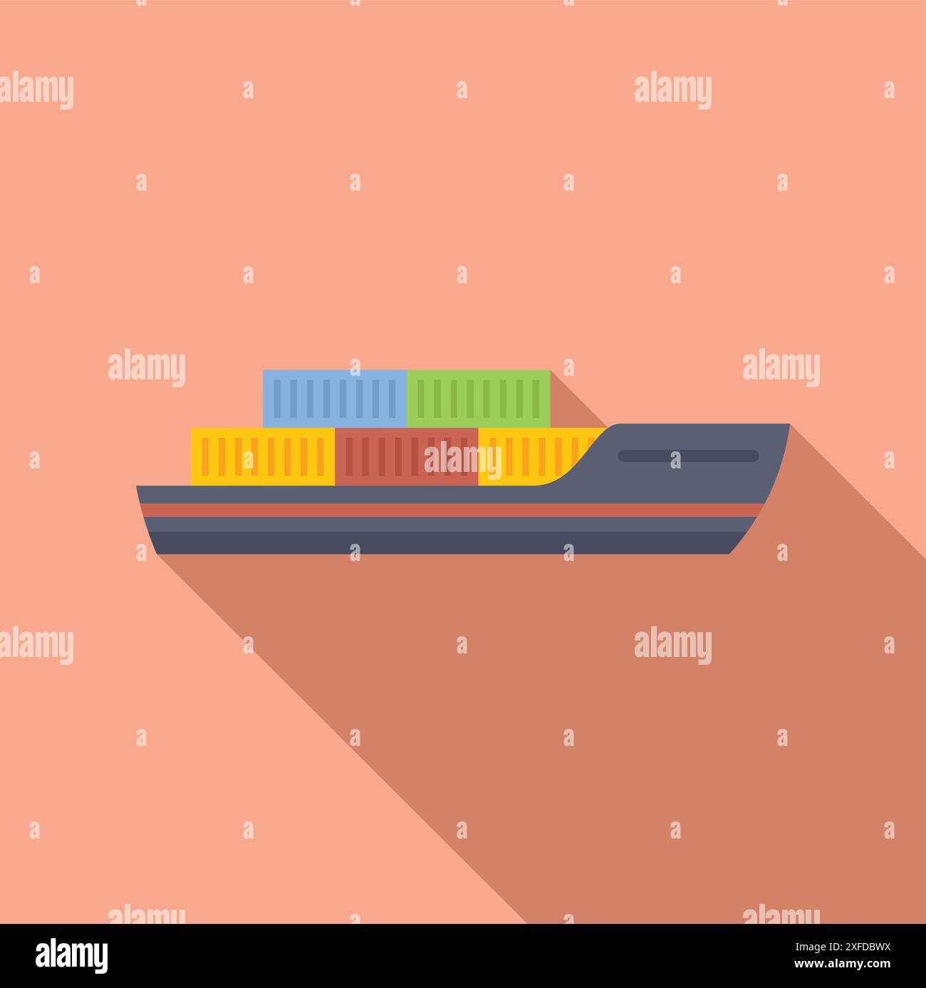 Cargo ship carrying colorful intermodal containers, international ...