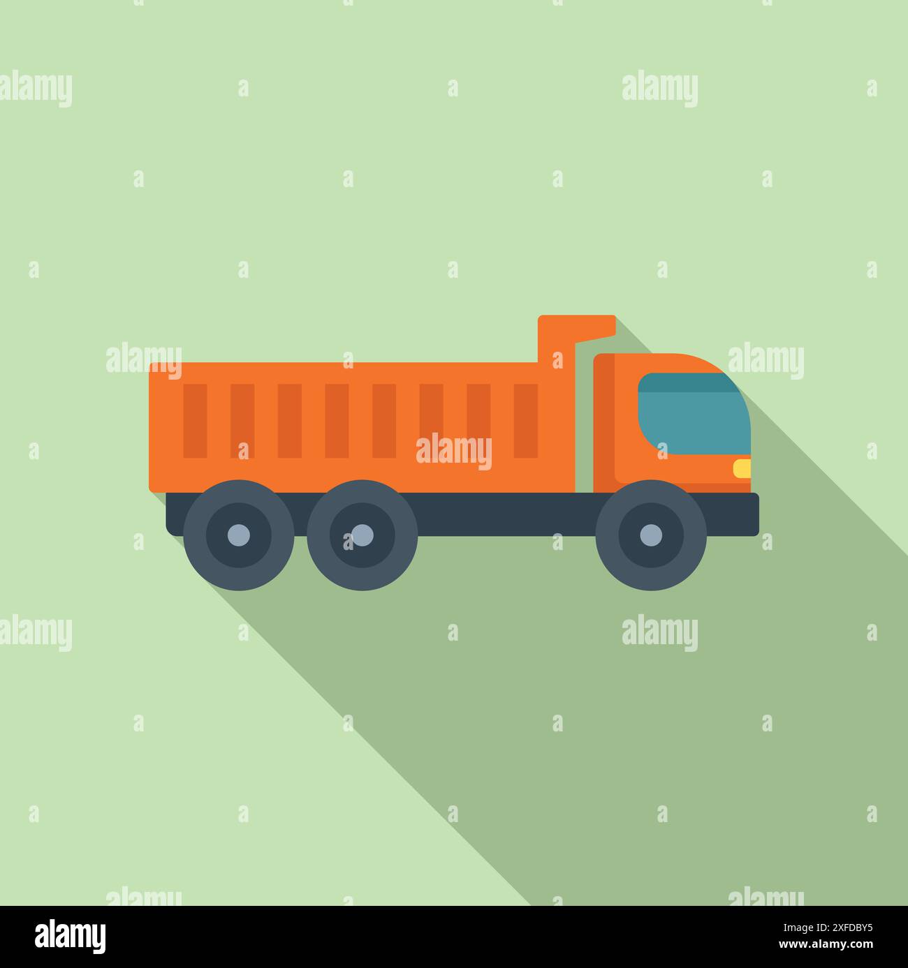 Orange tipper truck transporting materials for construction site ...