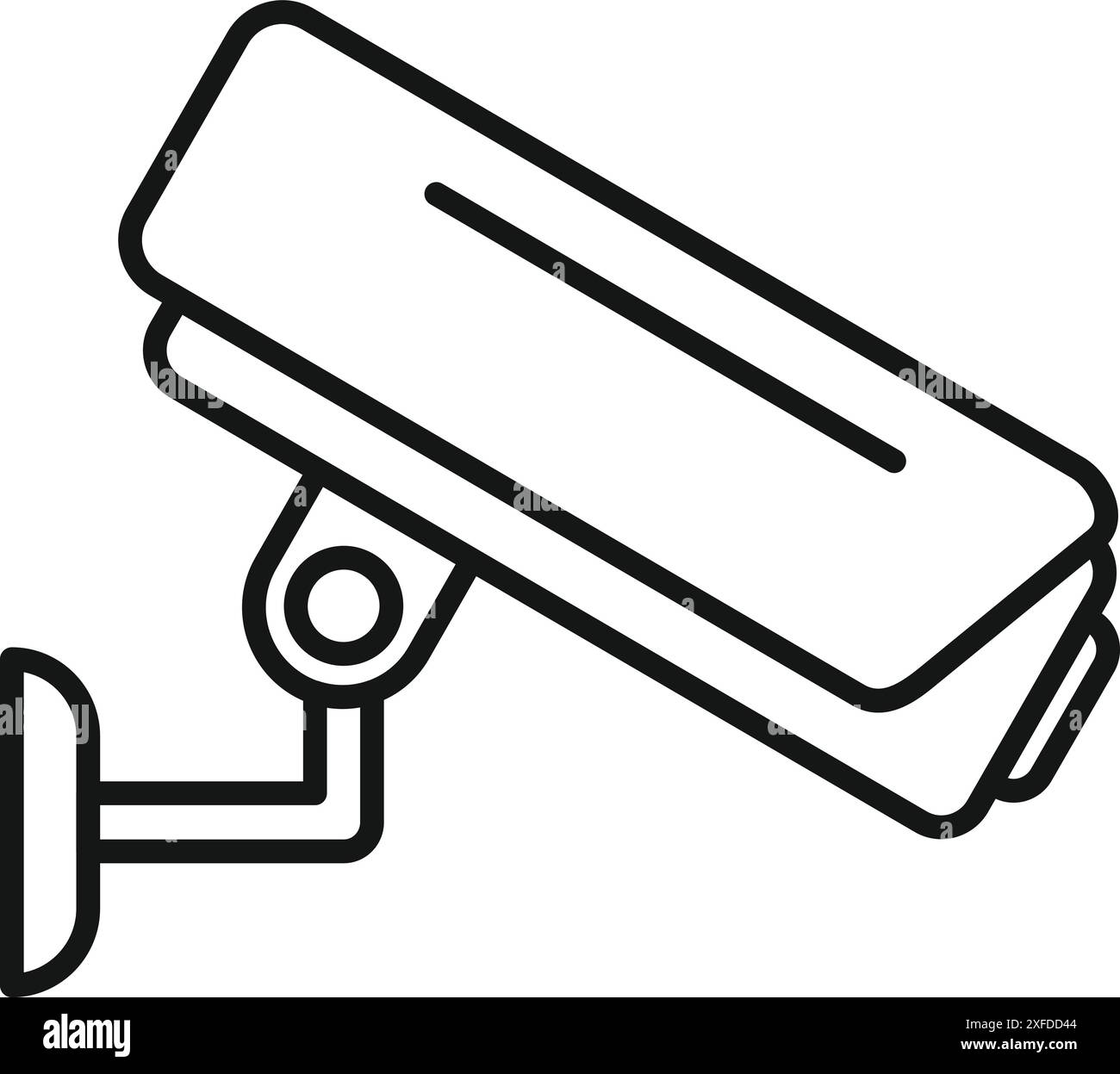 Line art icon of a security camera providing constant surveillance ...