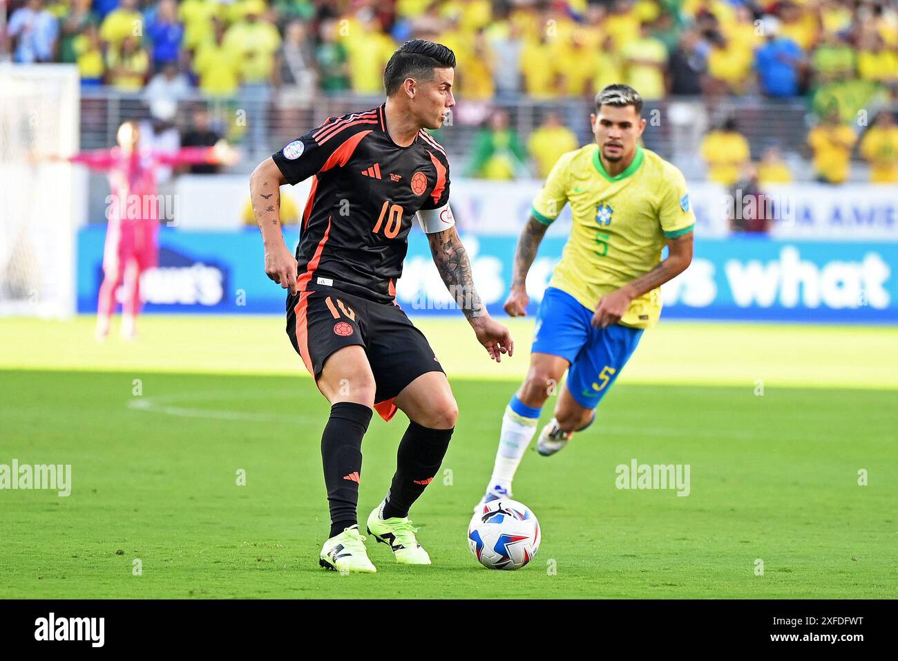 Santa Clara, United States. 02nd July, 2024. James Rodriguez of Colombia, during the Conmebol Copa America group D match between Brazil and Colombia, at the Levi's Stadium, in Santa Clara, United States on July 02. Photo: Rodrigo Caillaud/DiaEsportivo/Alamy Live News Credit: DiaEsportivo/Alamy Live News Stock Photo