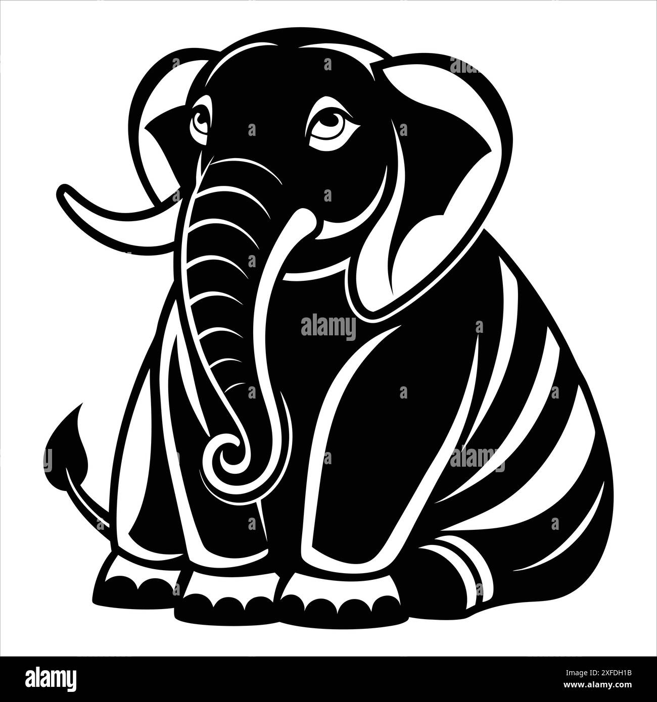 Elephant Head Silhouette Vector Illustration Stock Vector Image & Art ...