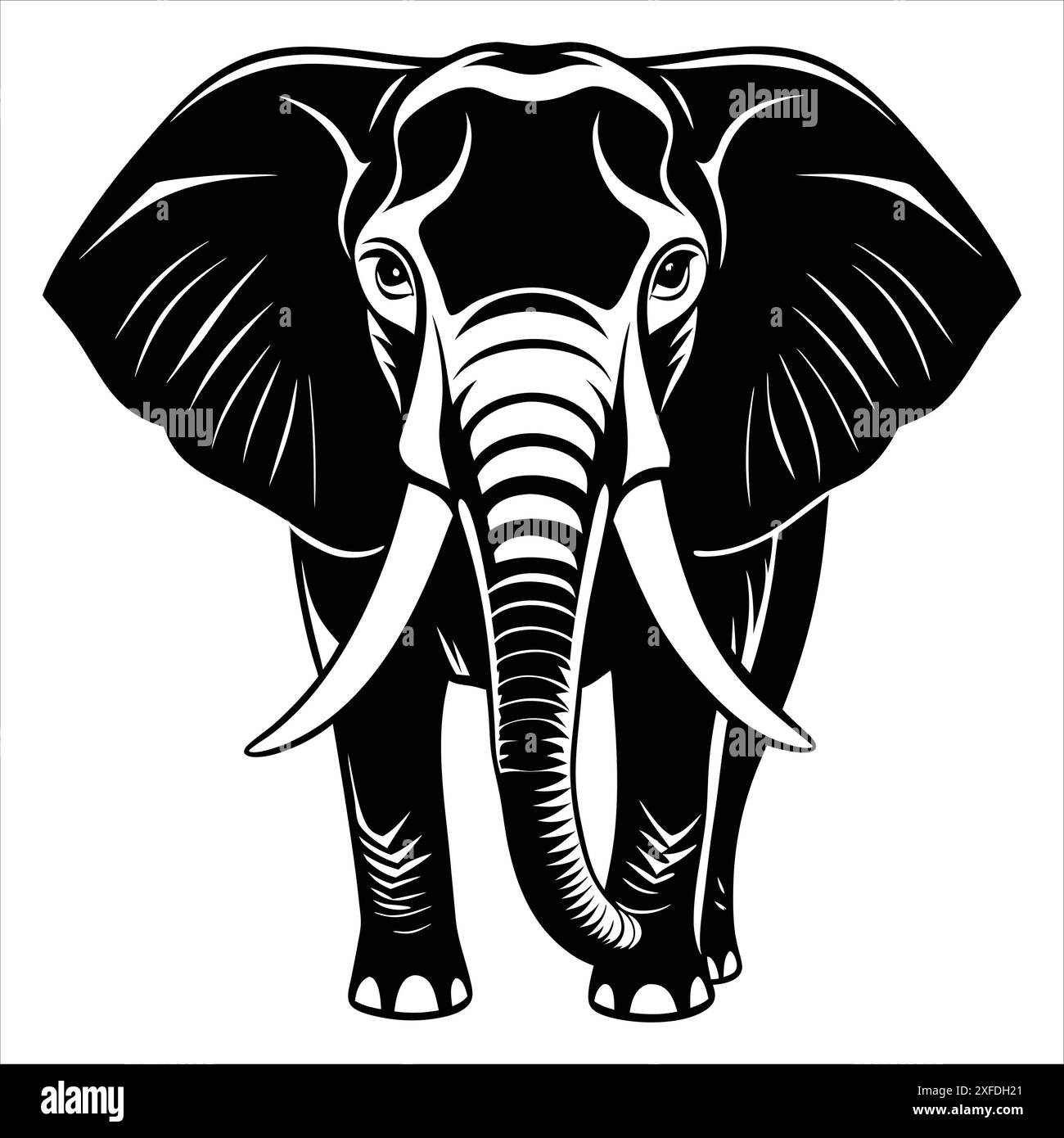 Elephant Head Silhouette Vector Illustration Stock Vector Image & Art