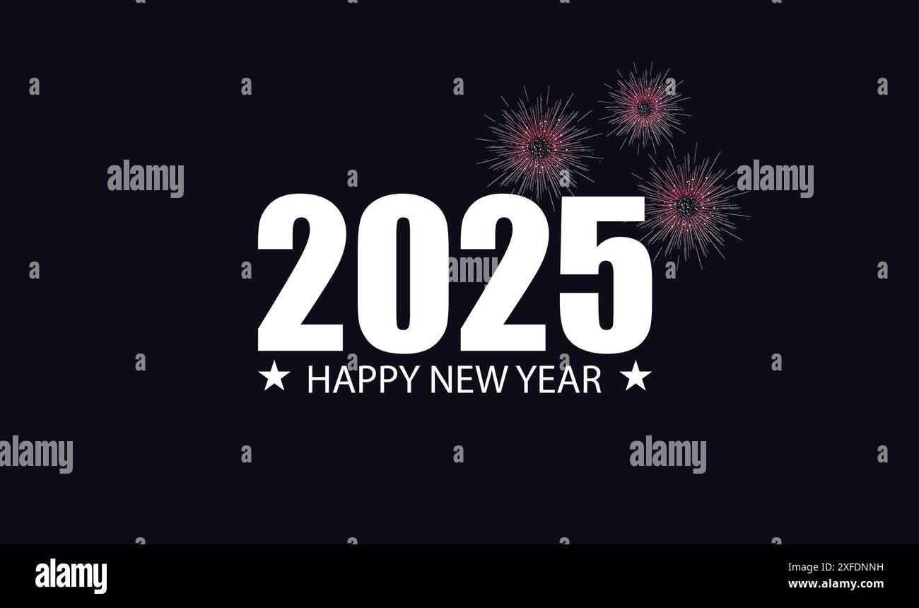Celebrating 2025 Happy New Year Stock Vector