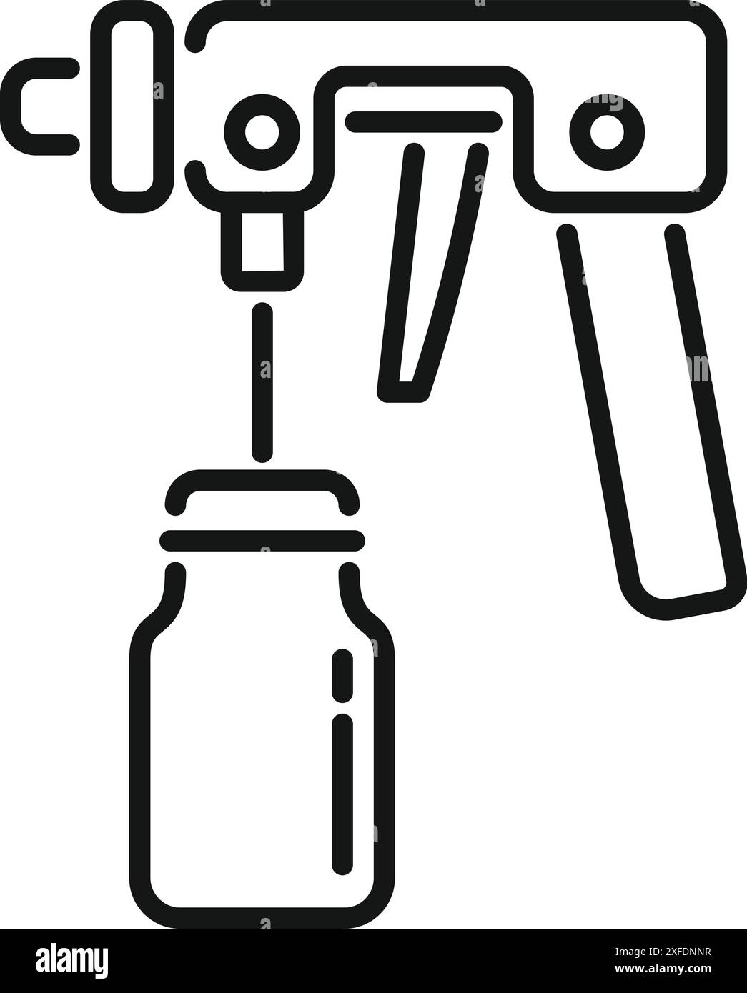 Simple icon of a chemical sprayer using liquid from a glass jar Stock ...