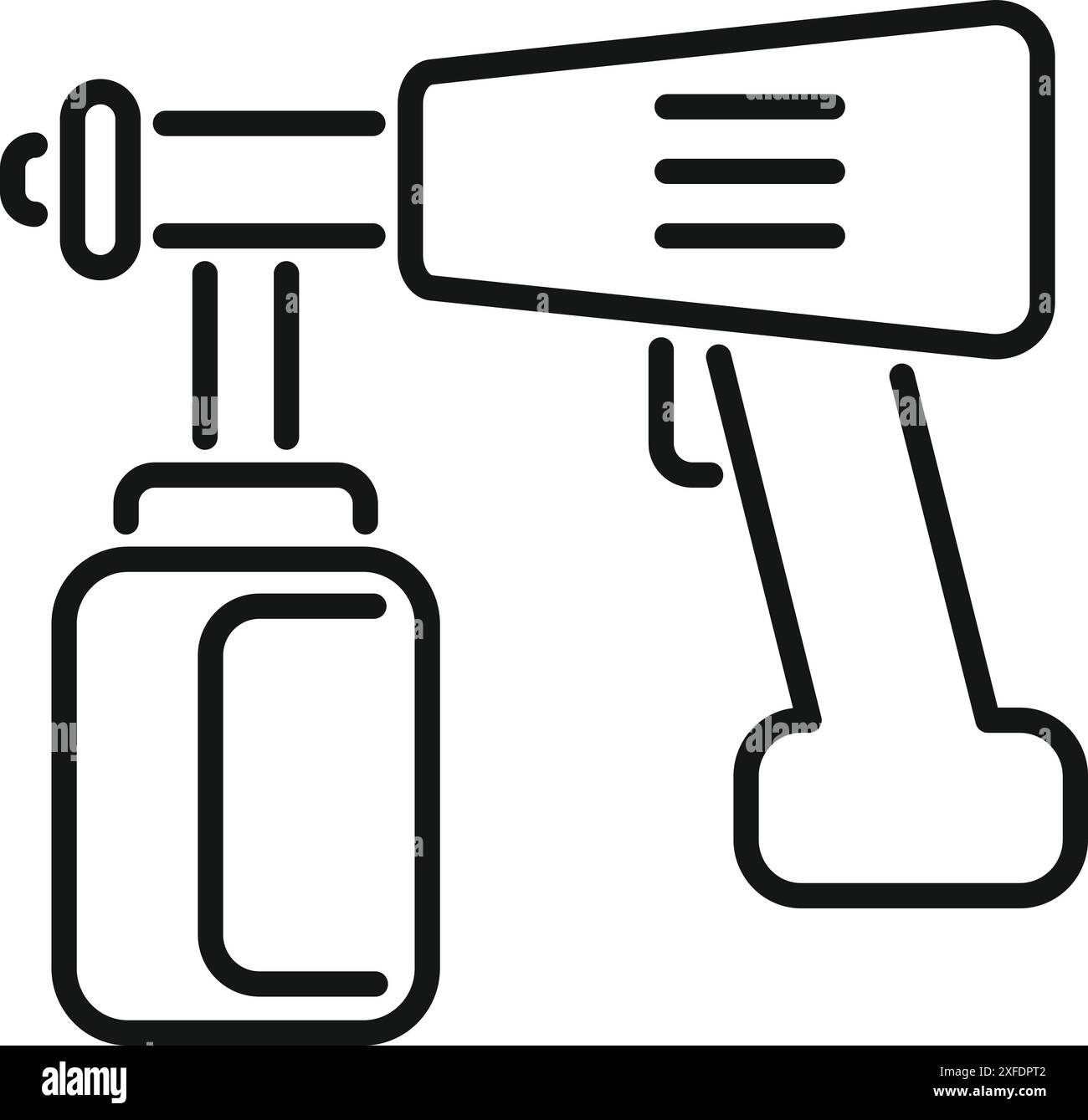 Professional electric spray gun with tank for painting walls and