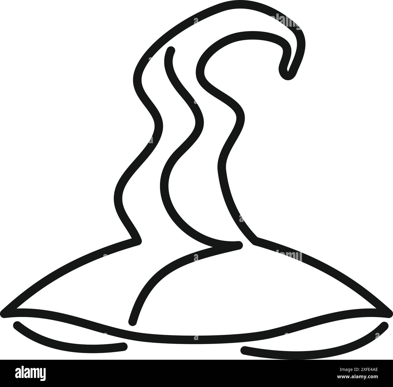 Line drawing of a big ocean wave forming a tube getting ready to crash over Stock Vector