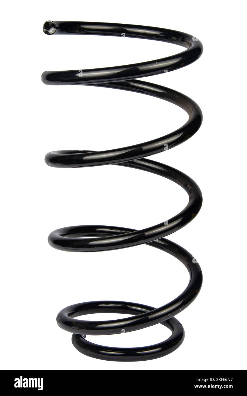 Black Coil Spring Isolated On White Background Stock Photo - Alamy