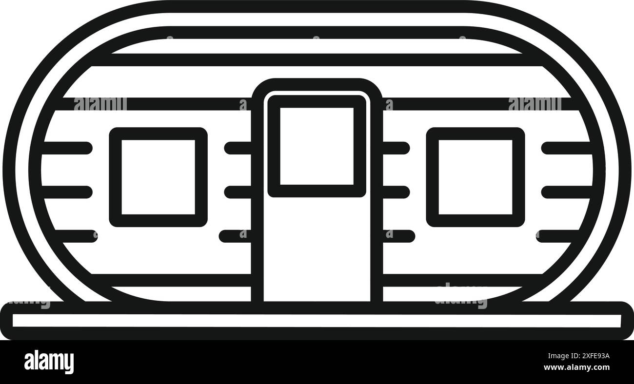 Simple line icon of a futuristic monorail train moving on rails Stock ...