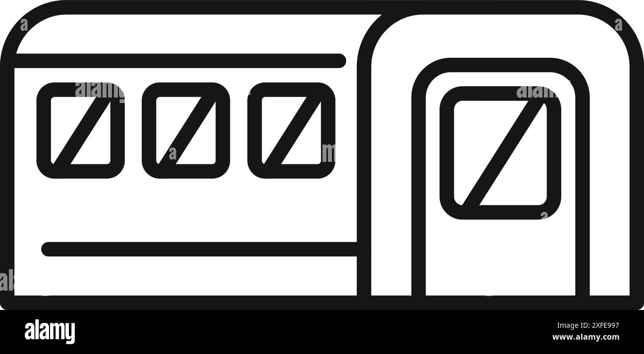 Line drawing of a modern tram showing passenger windows and doors Stock ...