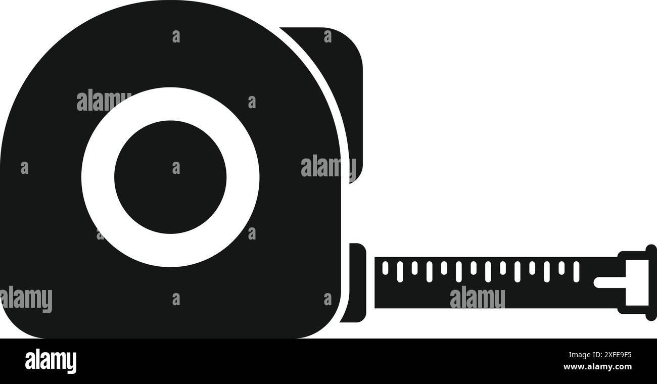 Measuring tape icon representing measuring, length, distance and ...