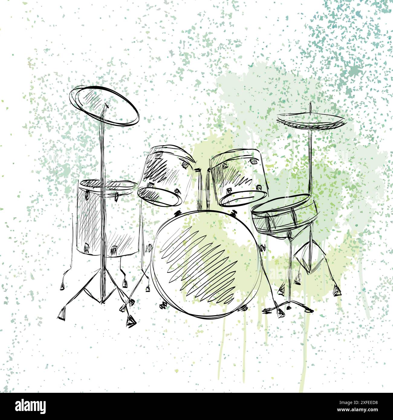 Hand drawn drum on a light background Stock Vector Image & Art - Alamy