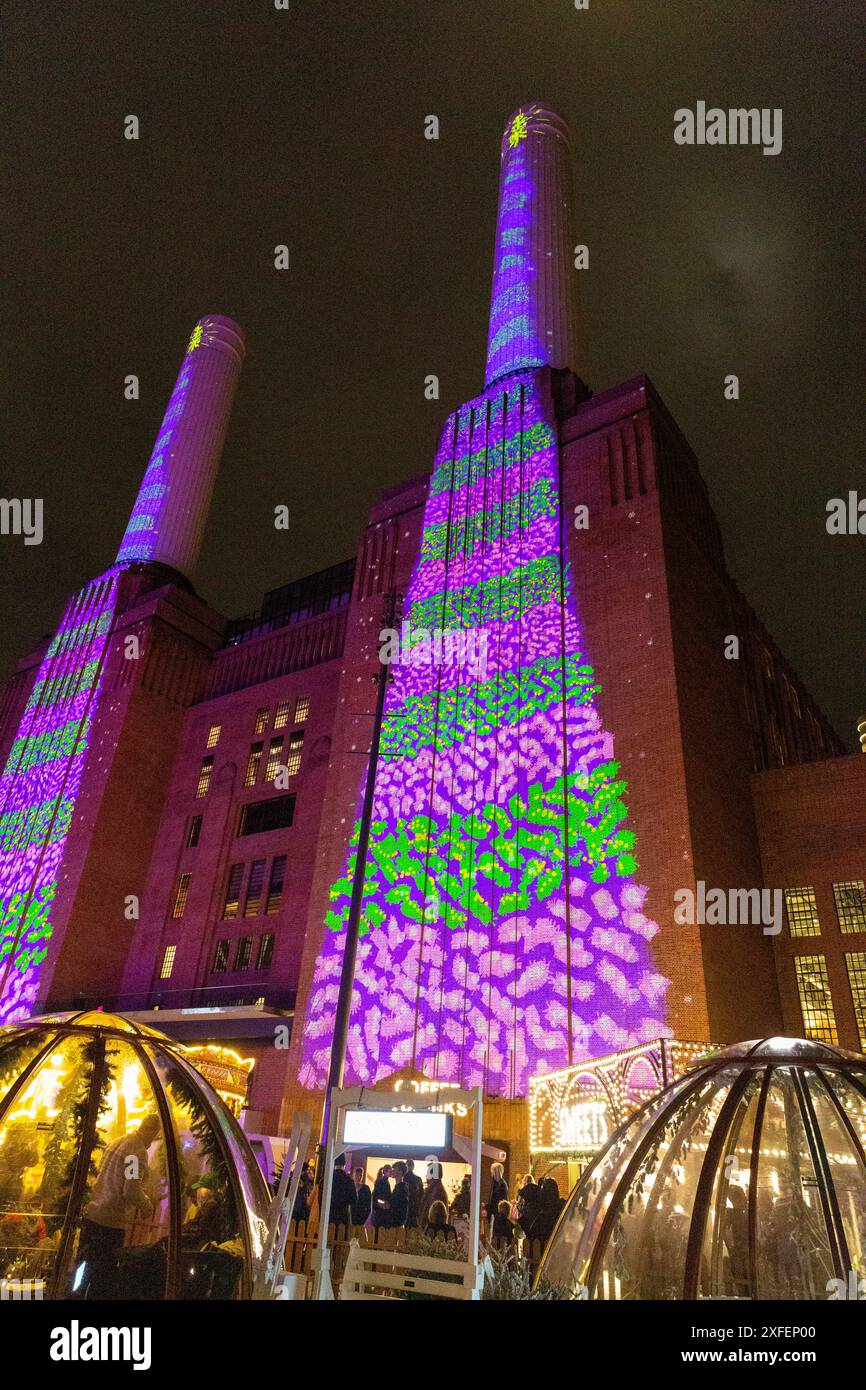 Christmas Celebrations at Battersea Power Station, London Stock Photo Alamy