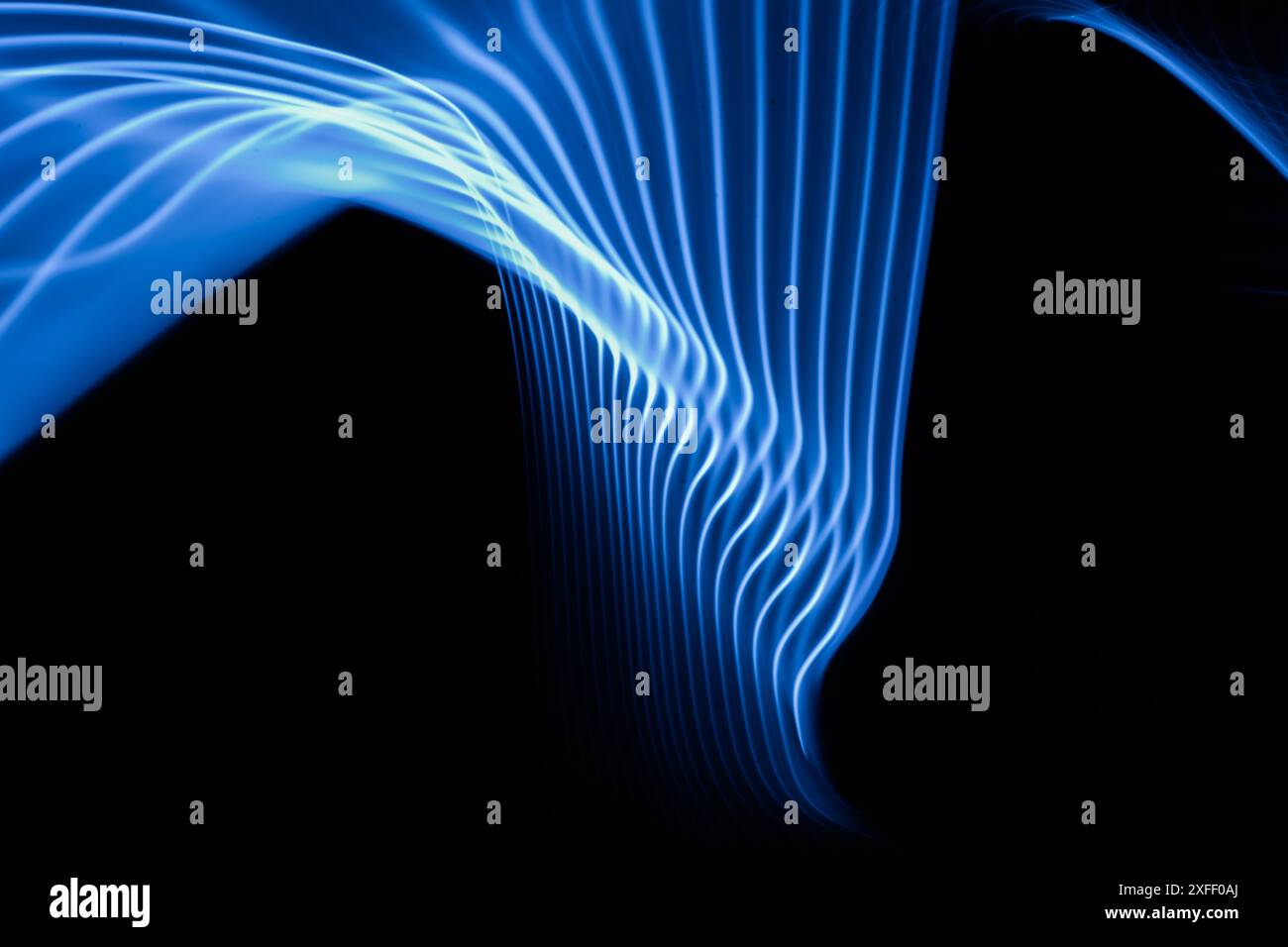 Technology background design elements. Blue neon lines. Stock Photo
