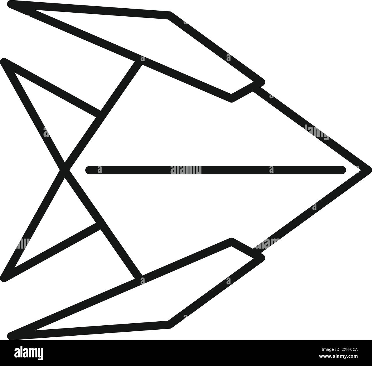 Paper Plane Simple Line Simple origami paper plane is flying through the air Stock Vector Image ...