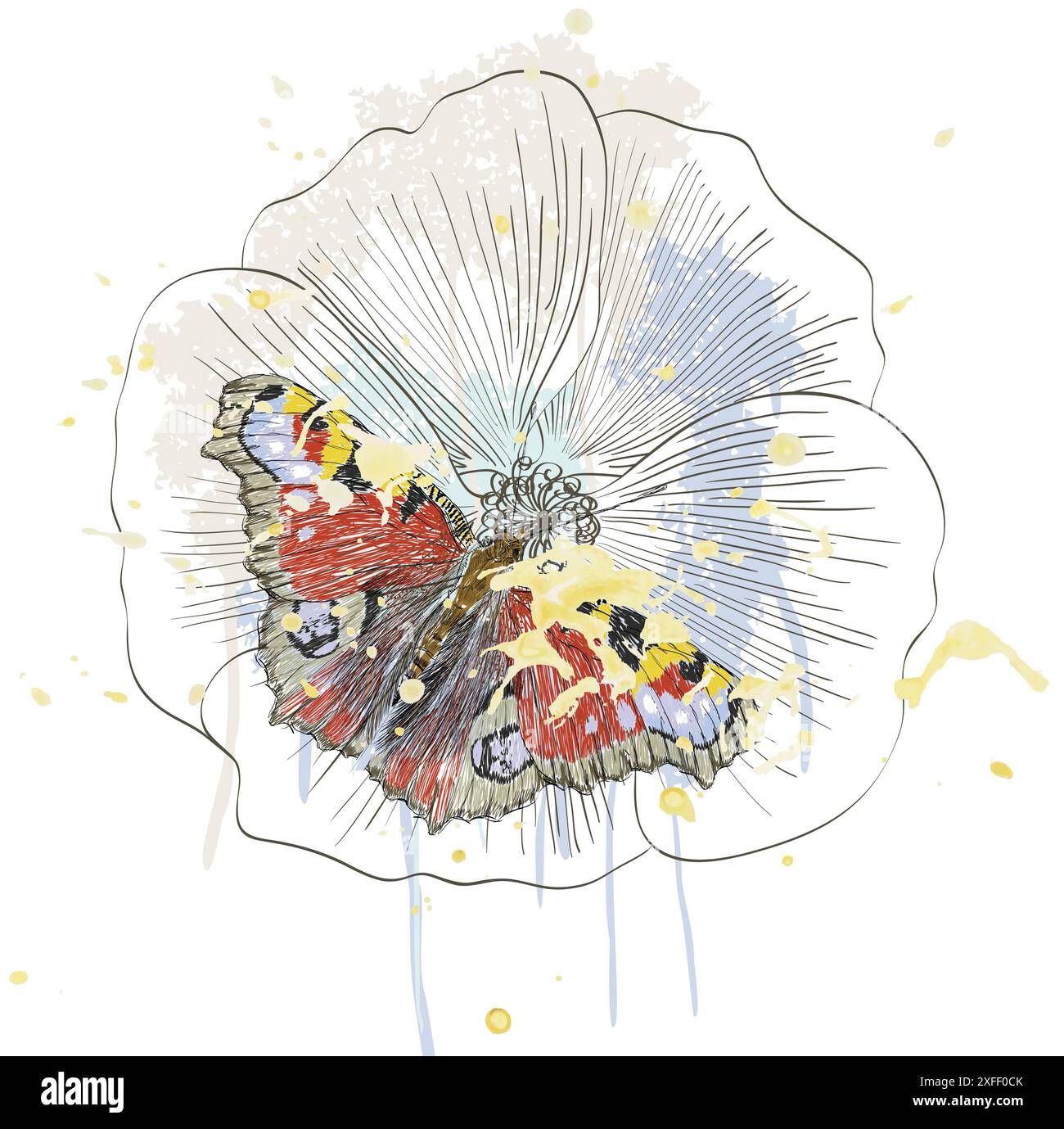 butterfly and flower Stock Vector Image & Art - Alamy