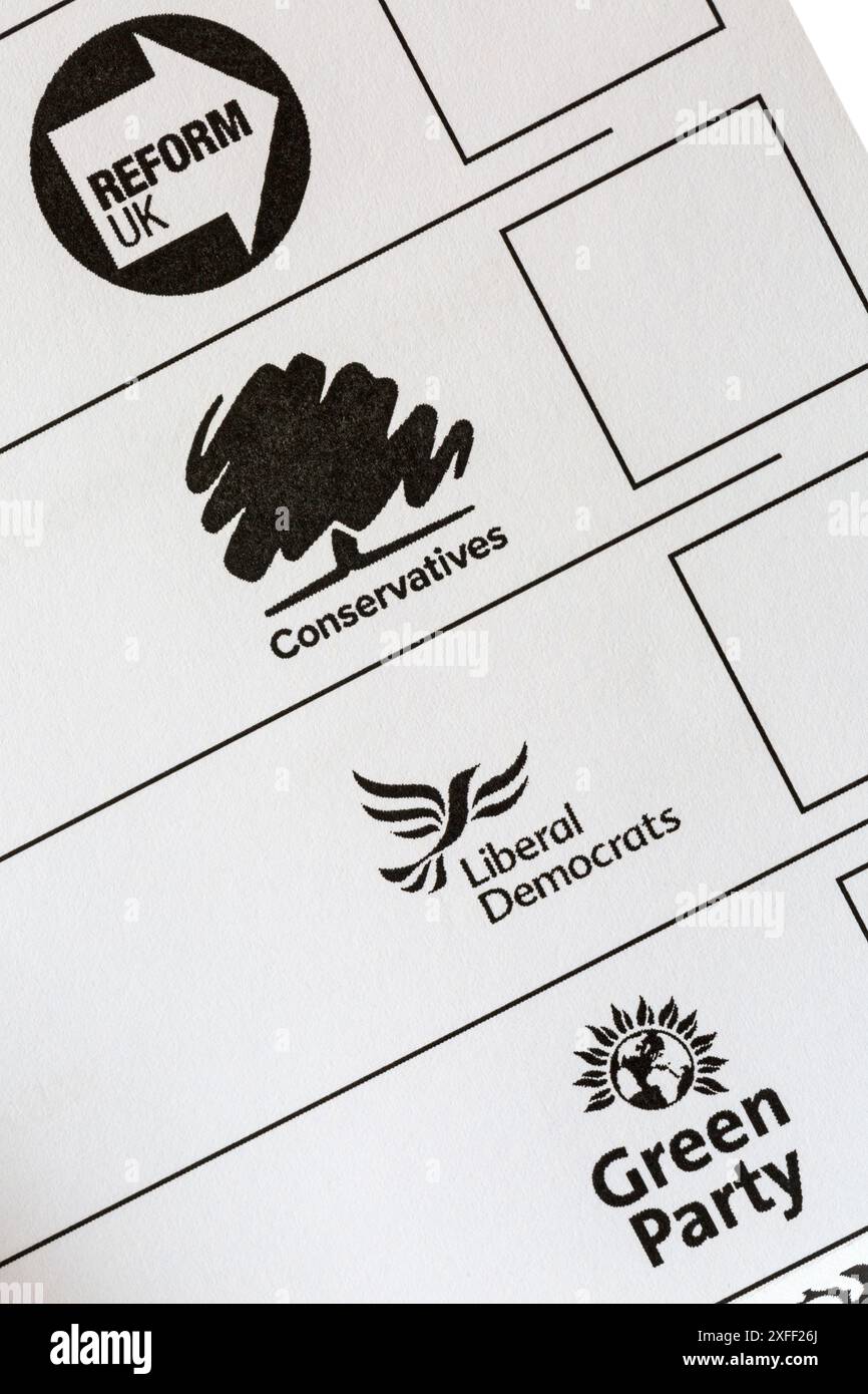 Some of political parties on Ballot Paper for Parliamentary general