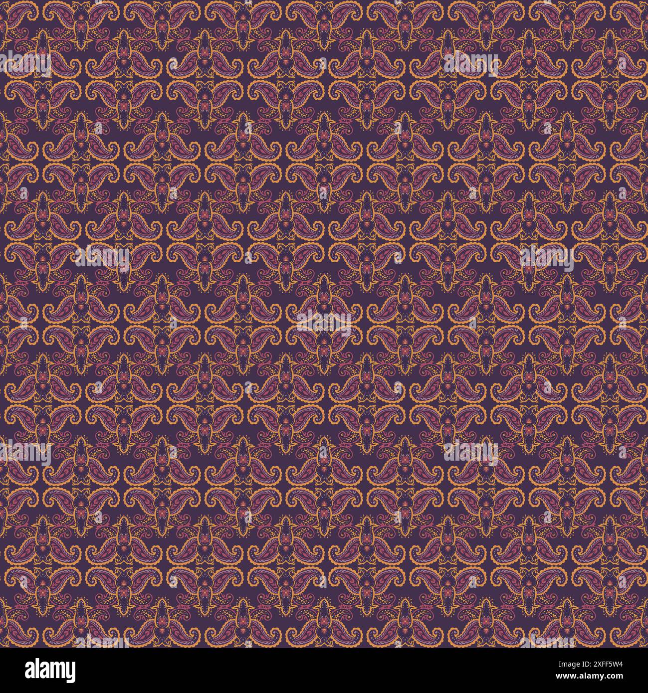 Vibrant Paisley on Dark Background Stock Vector
