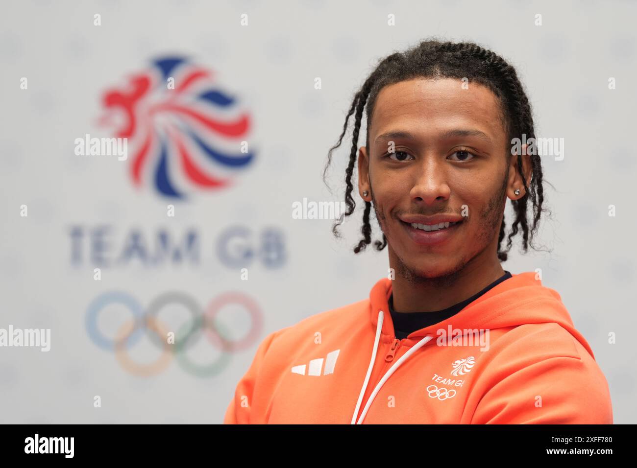 Kye Whyte during a Team GB kitting out session for the Paris Olympics ...