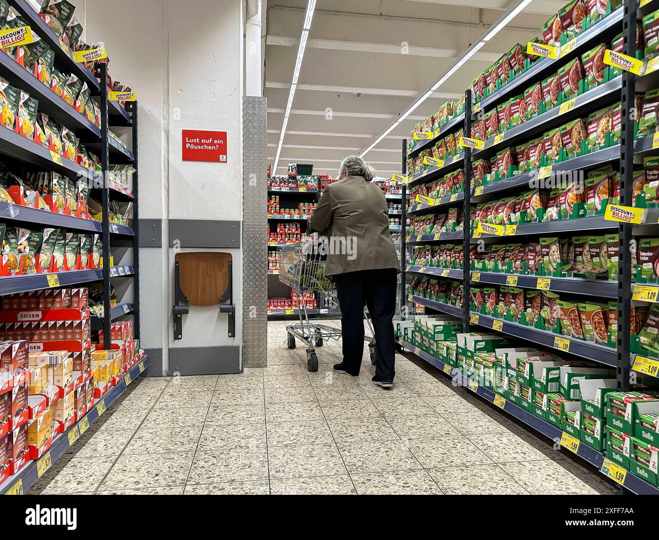 Lust auf ein Päuschen Sitzgelegenheit in einem Supermarkt der Marke