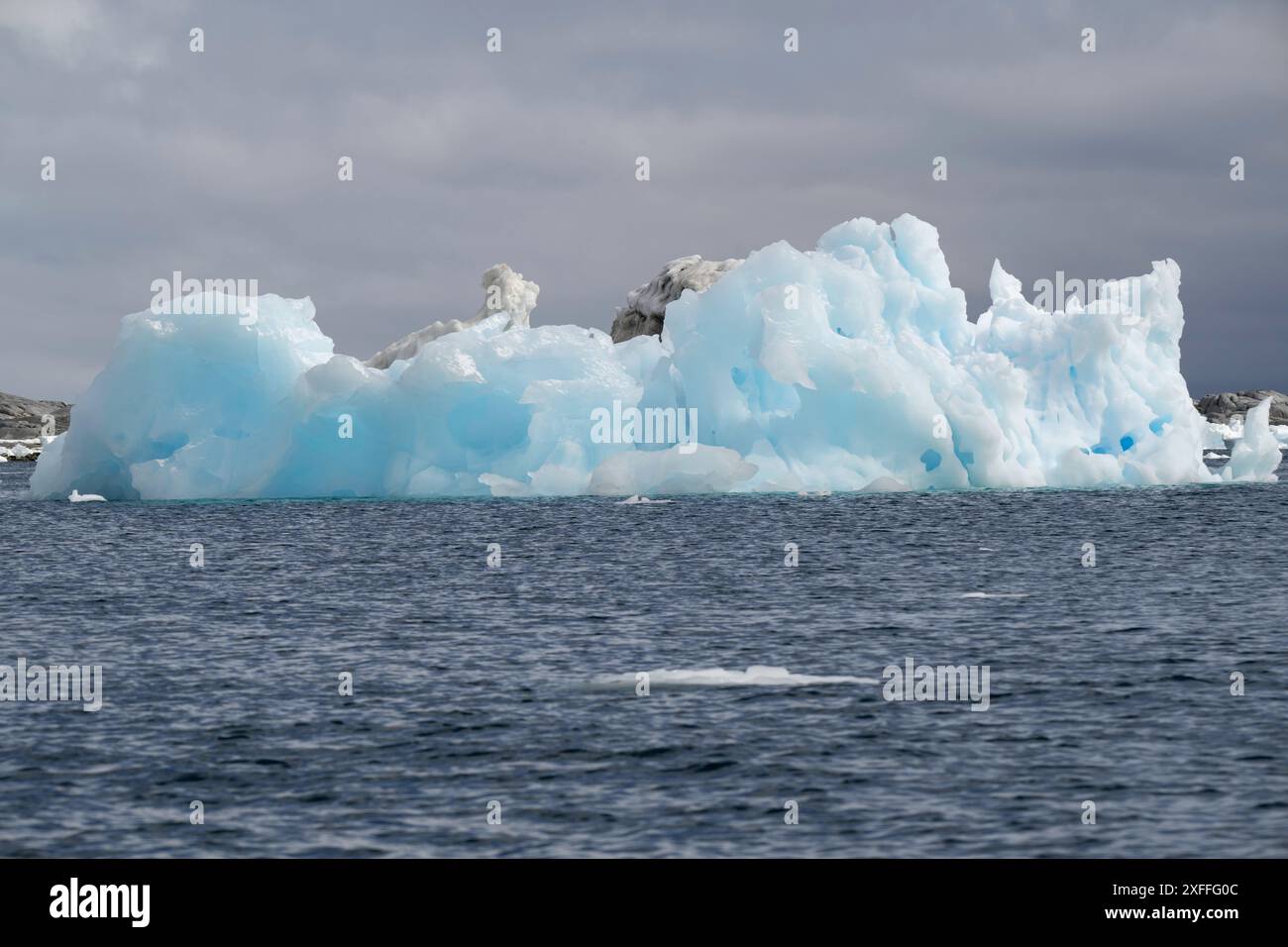 Iceberg detail, Iceberg Graveyard, Pleneau island, Antarctic Peninsular Stock Photo