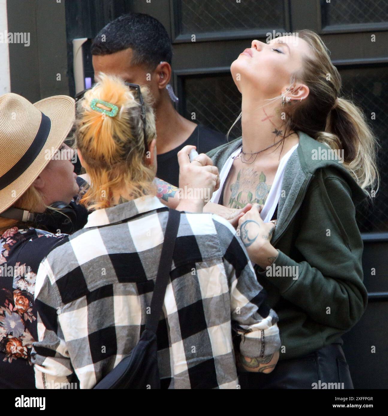 Abby Lee, on location filming Netflix TV mini series Black Rabbit