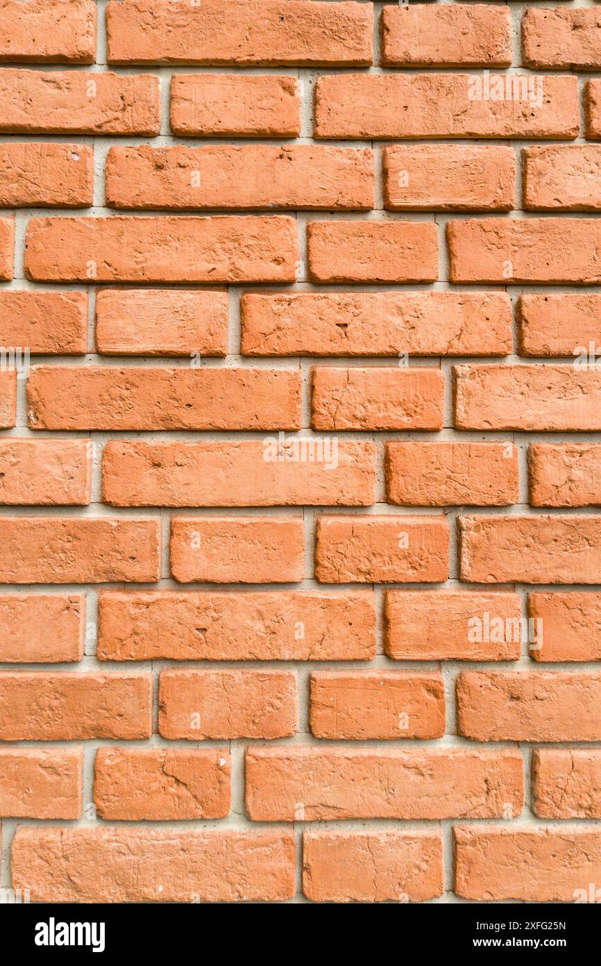 Red Brick Wall Close-Up Texture Stock Photo